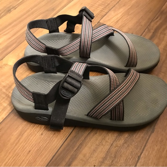 Chaco Men\'s Z/Cloud ~Gray/Red Tread Black Discontinued Sz 14 Mens main image 6